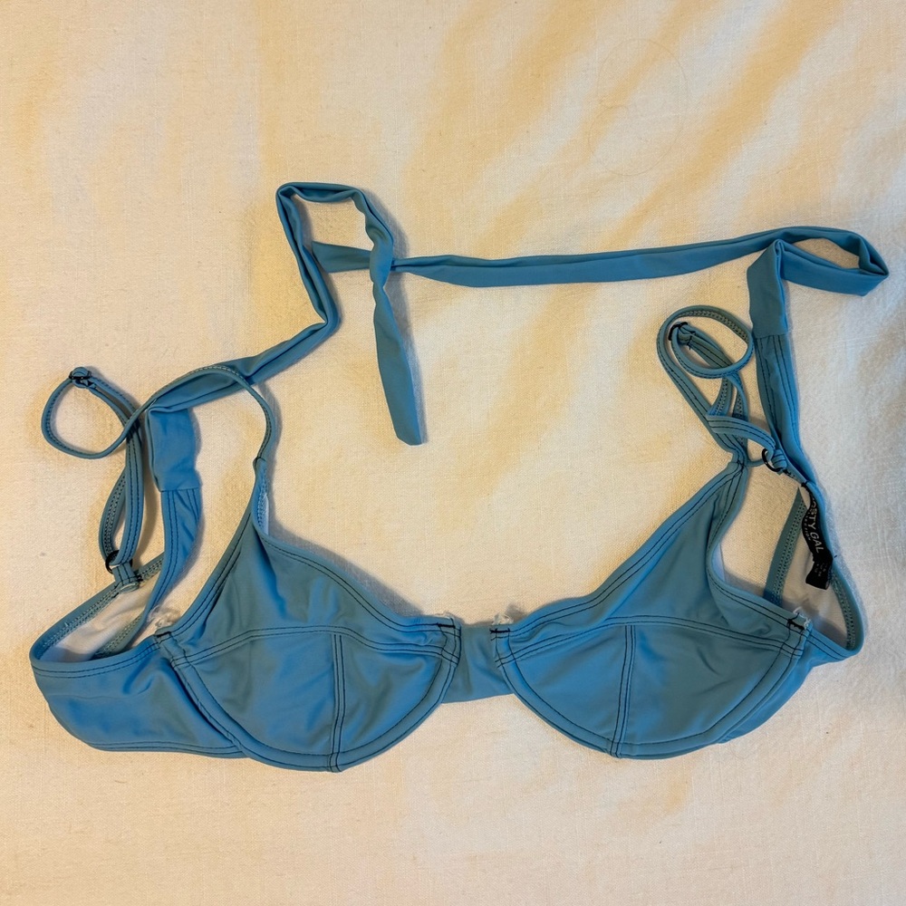 Blue nastygal bikini top